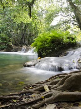 Waterfall named "Jed Sao Noi waterfall", Saraburi Province, Thailand.