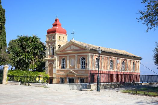 traditional greek church in corfu island