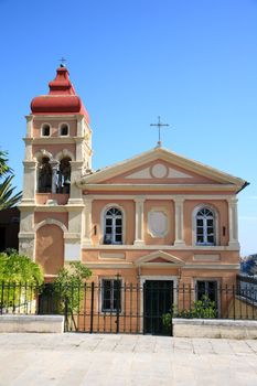 traditional greek church in corfu island