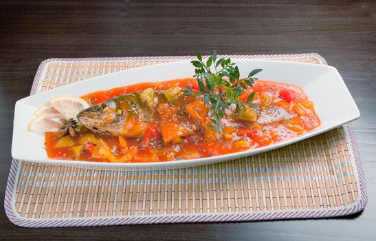 Sea wolf with vegetable.Chinese style