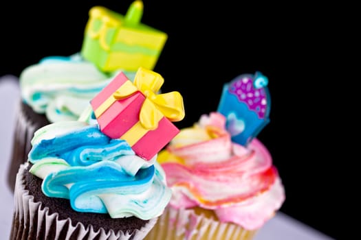 A close up cup cake decoration