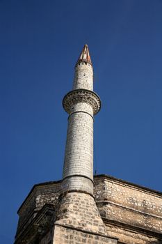 minaret of its kale mosque in ioannina greece