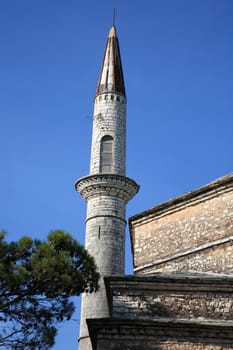 minaret of its kale mosque in ioannina greece