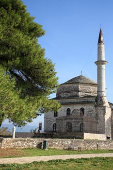 minaret of its kale mosque in ioannina greece