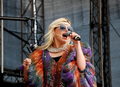 Romanian star Loredana Groza sings on stage at the Linz Europa Hafenfest 2009