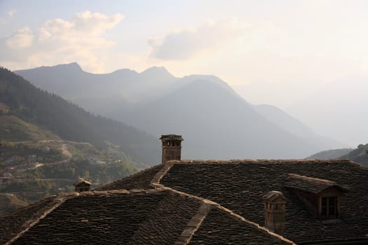 nice view from the roof top of a traditional house