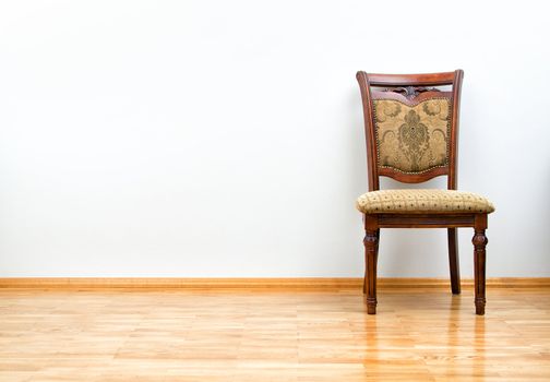 Interior with classic chair on wooden floor