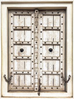 Old wooden shutters. Rajasthan,India