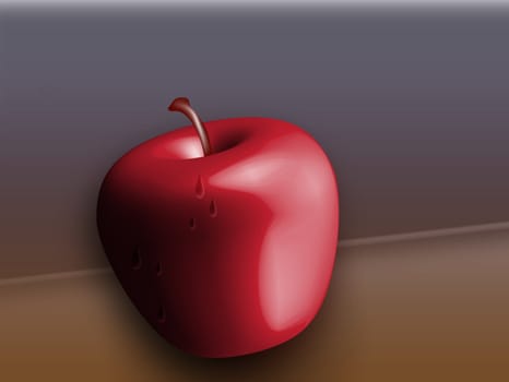 Apple Illustration available at atmospheric background