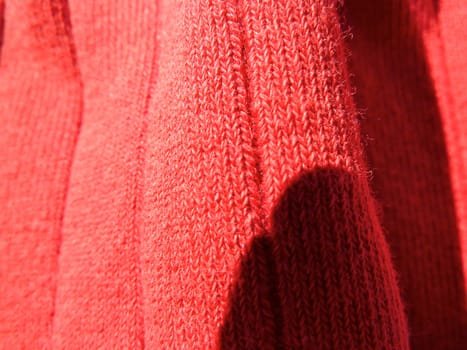 red ribbed material as a background