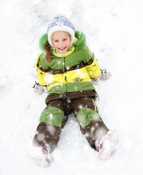 Happy little girl winter vacation