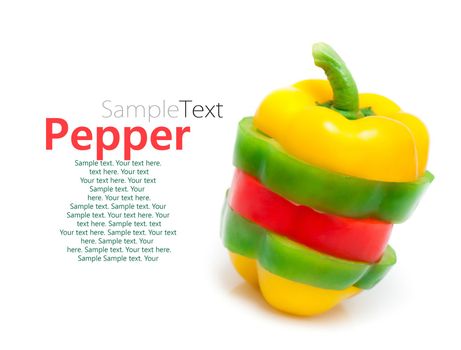 chopped bell peppers with sample text