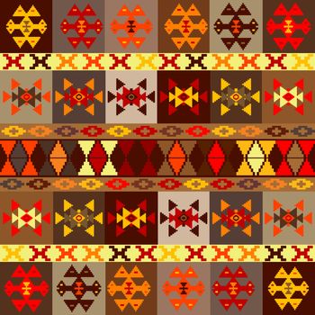 Etnic motifs background, carpet with folk ornaments