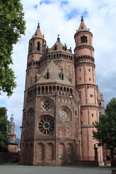 Beautiful Cathedral located in Worms, Rhineland-Palatinate, Germany.