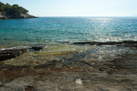 beautiful rocky beach in croatia