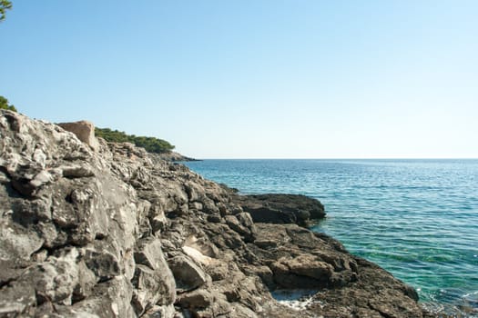 beautiful rocky beach in croatia