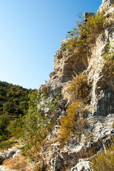 rocky scrubby landscape from vis island (croatia)