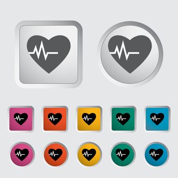 Heart icon, black silhouette. Vector illustration EPS 8.