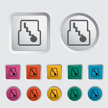 Icon automatic gear. Vector illustration EPS.