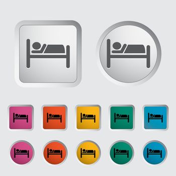 Hotel single icon. Vector illustration.