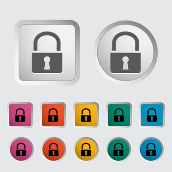 Lock single icon. Vector illustration.