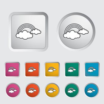 Rainbow single icon. Vector illustration.