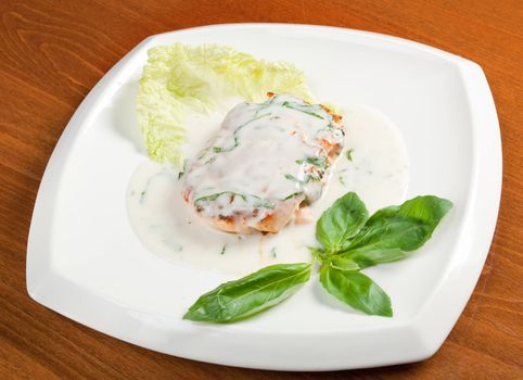 salmon in cream sauce