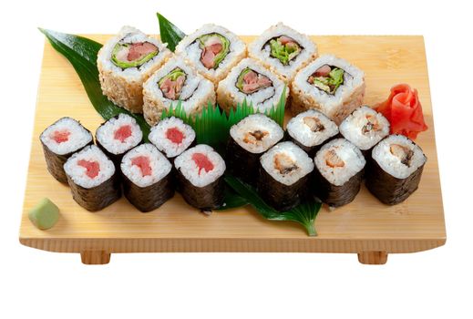 Japanese sushi  traditional japanese food.Roll made of Smoked fish