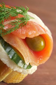    Canapes with smoked salmon   Shallow depth-of-field