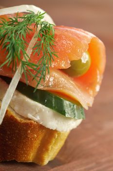    Canapes with smoked salmon   Shallow depth-of-field