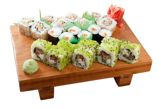 set of japanese sushi. traditional japanese food