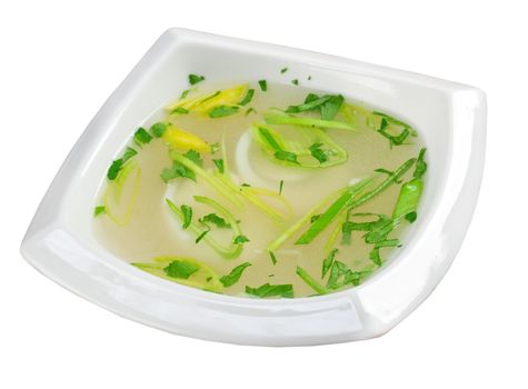 Italian cuisine,chicken bouillon with egg