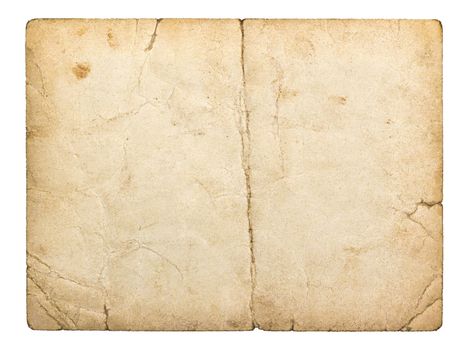 old paperboard card isolated on white background