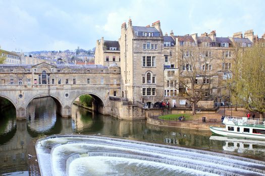 Pulteney Bridge River Avon Bath Cityscape England UK