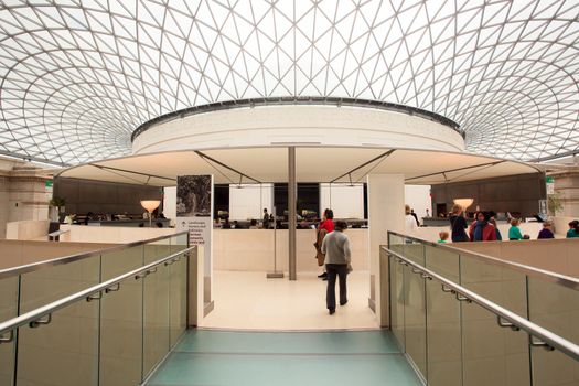 LONDON - APRIL 16: People visit the British Museum in London, UK on April 16, 2012. British Museum is museum of human history and culture and one of the top attractions of London.