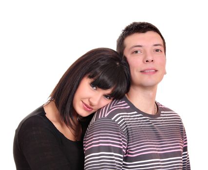 young couple portrait on white 