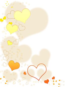 Valentines day background for your designs in white with golden hearts