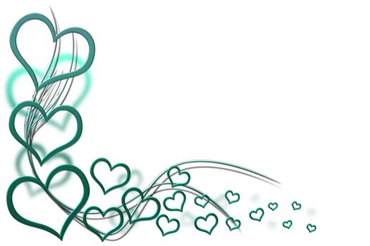 Valentines day background for your designs with green hearts and swirls