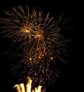 beautiful fireworks against the dark sky, fireworks