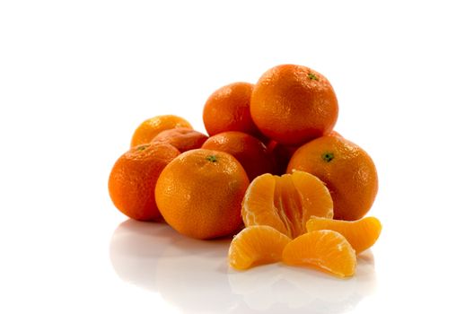 orange tangarines isolated on white