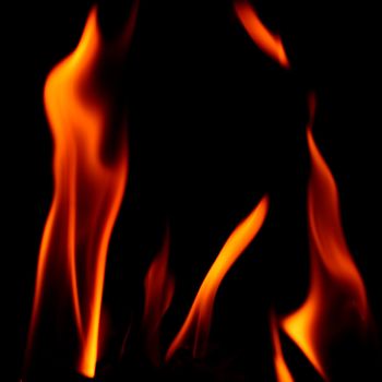 fire flame on black background