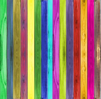 Colorful wooden wall