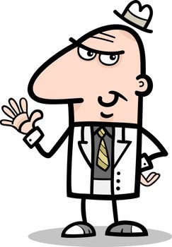 Cartoon Illustration of Man or Businessman in Suit