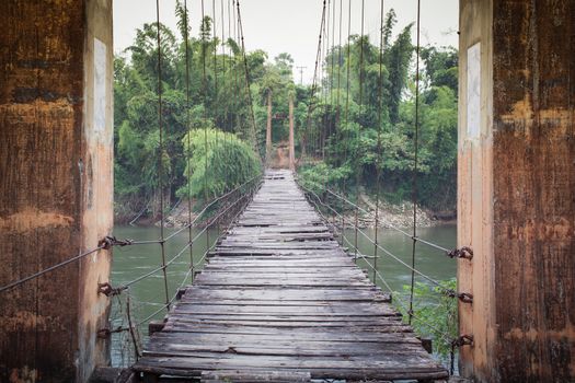 wood bridge as obstacle to target concept