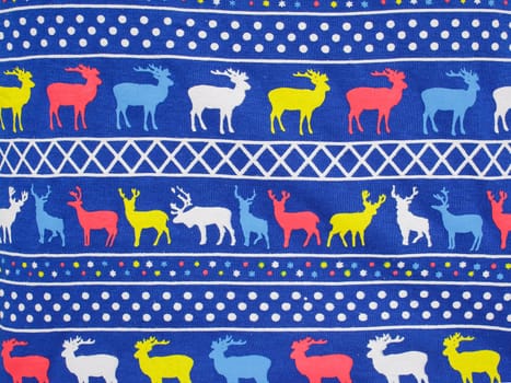 deer on fabric pattern background