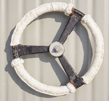 Handle of white ship door