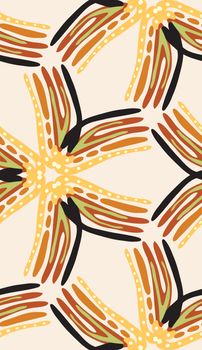 Brown and black pinwheel shapes in seamless background pattern