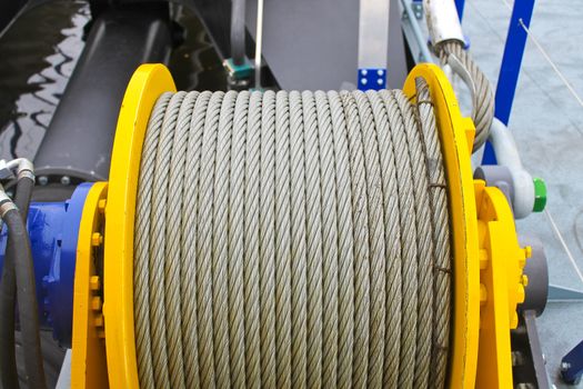 Shipboard equipment. Rope on the drum