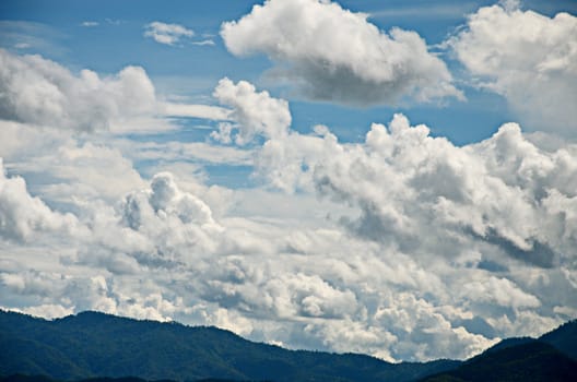 Drama cloud in the sky with mountain background