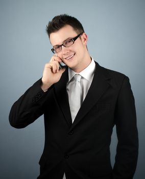 Businessman giving assistance over the phone